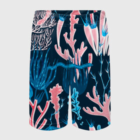 Детские спортивные шорты 3D с принтом Подводный мир в Санкт-Петербурге,  100% полиэстер
 | пояс оформлен широкой мягкой резинкой, ткань тянется
 | colorful | coral | deep | sea | seamless | seaweed | водоросли | глубокий | коралл | красочный | паттерн | подводный мир