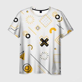 Мужская футболка 3D с принтом Геометрический узор в Санкт-Петербурге, 100% полиэфир | прямой крой, круглый вырез горловины, длина до линии бедер | абстракция | геометрия | квадрат | круг