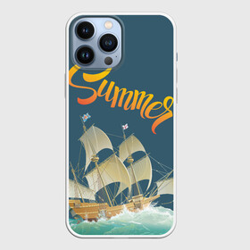 Чехол для iPhone 13 Pro Max с принтом Summer by the sea в Санкт-Петербурге,  |  | ocean | sea | ship | summer | волны | океан | парусник