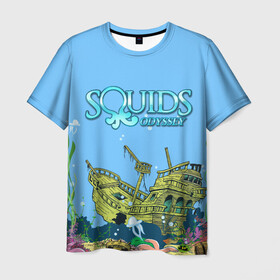 Мужская футболка 3D с принтом Squids odyssey в Санкт-Петербурге, 100% полиэфир | прямой крой, круглый вырез горловины, длина до линии бедер | ocean | sea | ship | summer | волны | океан | парусник