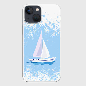 Чехол для iPhone 13 mini с принтом ОДИНОКАЯ ЛОДКА | SAILBOAT (Z) в Санкт-Петербурге,  |  | boat | sailboat | ship | ships | бумага | кораблик | кораблики | корабль | красный парус | лодка | лодочка на белом | мореход | одинокая лодка | оригами | парус | парусник | судно | яхта