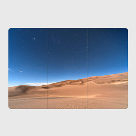 Магнитный плакат 3Х2 с принтом Пустыня в Санкт-Петербурге, Полимерный материал с магнитным слоем | 6 деталей размером 9*9 см | Тематика изображения на принте: дюна | дюны | звёзды | небеса | небо | пейзаж | пейзажи | песок | песчаный | пустыни | пустыня