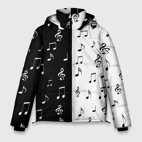 Мужская зимняя куртка 3D с принтом черное и белое | Black & white в Санкт-Петербурге, верх — 100% полиэстер; подкладка — 100% полиэстер; утеплитель — 100% полиэстер | длина ниже бедра, свободный силуэт Оверсайз. Есть воротник-стойка, отстегивающийся капюшон и ветрозащитная планка. 

Боковые карманы с листочкой на кнопках и внутренний карман на молнии. | black | music | white | белое | музыка | черное