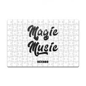 Головоломка Пазл магнитный 126 элементов с принтом Magic Music Record | Black on White в Санкт-Петербурге, полимерный материал с магнитным слоем | 126 деталей, размер изделия —  180*270 мм | black on white | magic | music | record | белая | знаменитость | музыкант | черный на белом