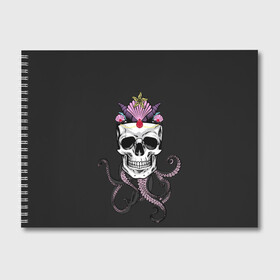 Альбом для рисования с принтом Octo-Queen в Санкт-Петербурге, 100% бумага
 | матовая бумага, плотность 200 мг. | abyss | crown | depth | ocean | octopus | queen | sea | shell | skull | water | вода | глубина | королева | корона | море | океан | осьминог | пучина | ракушка | череп