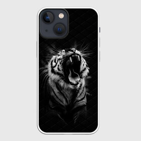 Чехол для iPhone 13 mini с принтом Тигр рычит Tiger realistic в Санкт-Петербурге,  |  | furry | low poly | tiger | восточный тигр | год тигра | голова | кошка | лоу поли | тигр | тигренок | фурри | хищник