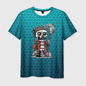 Мужская футболка 3D с принтом Рыбак в Санкт-Петербурге, 100% полиэфир | прямой крой, круглый вырез горловины, длина до линии бедер | fish | fisher | рыба | рыбак | рыбака | рыбалка | скелет
