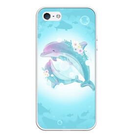 Чехол для iPhone 5/5S матовый с принтом Два дельфина в Санкт-Петербурге, Силикон | Область печати: задняя сторона чехла, без боковых панелей | cute | dolphin | два дельфина | дельфин | дельфин в море | дельфинами | милый | мир | подводный