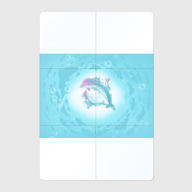 Магнитный плакат 2Х3 с принтом Два дельфина в Санкт-Петербурге, Полимерный материал с магнитным слоем | 6 деталей размером 9*9 см | cute | dolphin | два дельфина | дельфин | дельфин в море | дельфинами | милый | мир | подводный