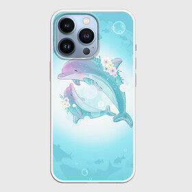Чехол для iPhone 13 Pro с принтом Два дельфина в Санкт-Петербурге,  |  | cute | dolphin | два дельфина | дельфин | дельфин в море | дельфинами | милый | мир | подводный
