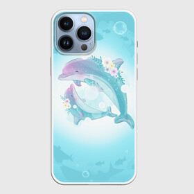 Чехол для iPhone 13 Pro Max с принтом Два дельфина в Санкт-Петербурге,  |  | Тематика изображения на принте: cute | dolphin | два дельфина | дельфин | дельфин в море | дельфинами | милый | мир | подводный