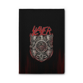 Обложка для автодокументов с принтом Slayer в Санкт-Петербурге, натуральная кожа |  размер 19,9*13 см; внутри 4 больших “конверта” для документов и один маленький отдел — туда идеально встанут права | groove | kerry king | metall | rock | slayer | trash