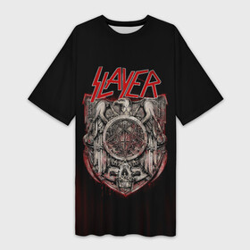 Платье-футболка 3D с принтом Slayer в Санкт-Петербурге,  |  | groove | kerry king | metall | rock | slayer | trash