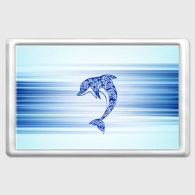 Магнит 45*70 с принтом Дельфин в Санкт-Петербурге, Пластик | Размер: 78*52 мм; Размер печати: 70*45 | cute | dolphin | два дельфина | дельфин | дельфин в море | дельфинами | милый | мир | подводный
