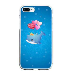 Чехол для iPhone 7Plus/8 Plus матовый с принтом Дельфин с воздушными шариками в Санкт-Петербурге, Силикон | Область печати: задняя сторона чехла, без боковых панелей | Тематика изображения на принте: cute | dolphin | два дельфина | дельфин | дельфин в море | дельфинами | милый | мир | подводный