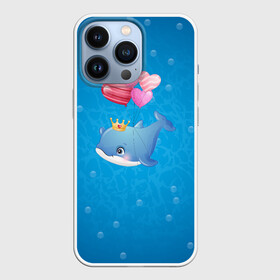 Чехол для iPhone 13 Pro с принтом Дельфин с воздушными шариками в Санкт-Петербурге,  |  | cute | dolphin | два дельфина | дельфин | дельфин в море | дельфинами | милый | мир | подводный