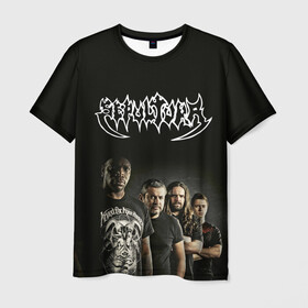 Мужская футболка 3D с принтом Sepultura в Санкт-Петербурге, 100% полиэфир | прямой крой, круглый вырез горловины, длина до линии бедер | black | brazil | death | metall | rock | sepultura