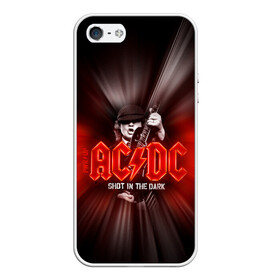 Чехол для iPhone 5/5S матовый с принтом AC/DC: Angus Young в Санкт-Петербурге, Силикон | Область печати: задняя сторона чехла, без боковых панелей | ac | ac dc | ac|dc | angus young | dc. logo | hard | rock | ангус янг | логотип