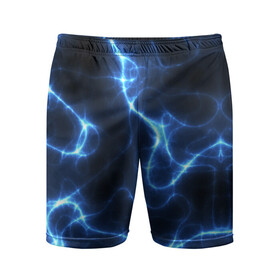 Мужские шорты спортивные с принтом Energy Waves в Санкт-Петербурге,  |  | Тематика изображения на принте: energy | glow | light | neon | waves
