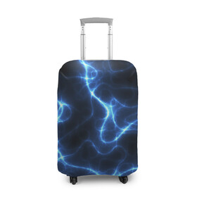 Чехол для чемодана 3D с принтом Energy Waves в Санкт-Петербурге, 86% полиэфир, 14% спандекс | двустороннее нанесение принта, прорези для ручек и колес | Тематика изображения на принте: energy | glow | light | neon | waves