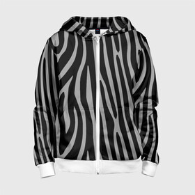 Детская толстовка 3D на молнии с принтом Zebra Camouflage в Санкт-Петербурге, 100% полиэстер |  манжеты и пояс оформлены широкой мягкой резинкой, двухслойный капюшон со шнурком для регулировки, спереди карманы и застежка-молния
 | Тематика изображения на принте: animal | blackandwhite | camouflage | stripes | zebra