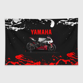 Флаг-баннер с принтом YAMAHA [004] в Санкт-Петербурге, 100% полиэстер | размер 67 х 109 см, плотность ткани — 95 г/м2; по краям флага есть четыре люверса для крепления | moto | yamaha | мотоцикл | ямана | ямаха