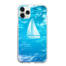 Чехол для iPhone 11 Pro матовый с принтом Парусная лодка в Санкт-Петербурге, Силикон |  | sailboat | кораблик | корабль | лодка | на голубом | парус | паруса | парусная лодка | халфтон