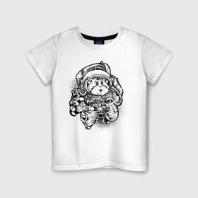 Детская футболка хлопок с принтом Хомяк космонавт в Санкт-Петербурге, 100% хлопок | круглый вырез горловины, полуприлегающий силуэт, длина до линии бедер | Тематика изображения на принте: астронавт | астрономия | космонавты | космос | хомяк космонавт