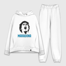 Женский костюм хлопок Oversize с принтом Maradona Scream в Санкт-Петербурге,  |  | argentina | maradona | messi | sport | аргентина | гол | диего | марадона | месси | мяч | рука бога | спорт | футбол | чемпион