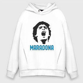 Мужское худи Oversize хлопок с принтом Maradona Scream в Санкт-Петербурге, френч-терри — 70% хлопок, 30% полиэстер. Мягкий теплый начес внутри —100% хлопок | боковые карманы, эластичные манжеты и нижняя кромка, капюшон на магнитной кнопке | argentina | maradona | messi | sport | аргентина | гол | диего | марадона | месси | мяч | рука бога | спорт | футбол | чемпион