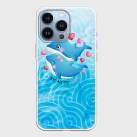 Чехол для iPhone 13 Pro с принтом Два дельфина в Санкт-Петербурге,  |  | cute | dolphin | два дельфина | дельфин | дельфин в море | дельфинами | любовь | милый | мир | подводный | сердечки