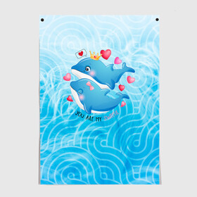 Постер с принтом Два дельфина в Санкт-Петербурге, 100% бумага
 | бумага, плотность 150 мг. Матовая, но за счет высокого коэффициента гладкости имеет небольшой блеск и дает на свету блики, но в отличии от глянцевой бумаги не покрыта лаком | cute | dolphin | два дельфина | дельфин | дельфин в море | дельфинами | любовь | милый | мир | подводный | сердечки
