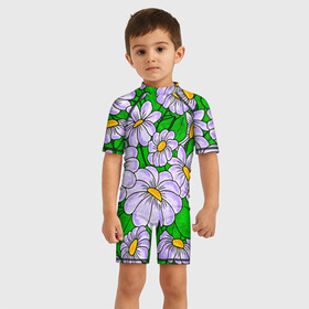 Детский купальный костюм 3D с принтом Цветы 