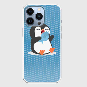 Чехол для iPhone 13 Pro с принтом Пингвин в Санкт-Петербурге,  |  | ест рыбу | морские | океан | пингвин | пингвинчик | рыба | рыбку