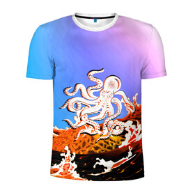 Мужская футболка 3D спортивная с принтом Осьминог в Лаве | Градиент в Санкт-Петербурге, 100% полиэстер с улучшенными характеристиками | приталенный силуэт, круглая горловина, широкие плечи, сужается к линии бедра | Тематика изображения на принте: animal | beast | fade | kraken | monster | moon | ocean | octopus | sea | water | waves | вода | волны | градиент | животные | звери | кракен | лава | луна | монстр | море | небо | огонь | океан | осьминог | рыбы | щупальца