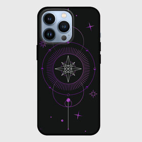 Чехол для iPhone 13 Pro с принтом Астрология в Санкт-Петербурге,  |  | астрология | глаз | гороскоп | звезды | лавандовый | лиловый | луна | оккультный глаз | пиктограмма | пиктограммы | руны | солнце | фиолетовый | черный и золотой | эзотерика