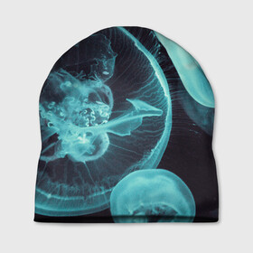 Шапка 3D с принтом Медуза в Санкт-Петербурге, 100% полиэстер | универсальный размер, печать по всей поверхности изделия | medusa | животные | медузы | мир | подводный | рыбы | щупальца