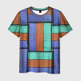 Мужская футболка 3D с принтом Stripes в Санкт-Петербурге, 100% полиэфир | прямой крой, круглый вырез горловины, длина до линии бедер | belt | colorful | lines | stripes | полосы