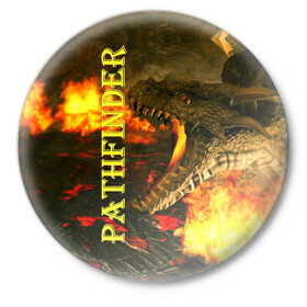 Значок с принтом Pathfinder НРИ в Санкт-Петербурге,  металл | круглая форма, металлическая застежка в виде булавки | pathfinder | roleplaying game | настолка | настольная ролевая игра | настольные игры | настольщик | нри