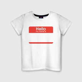 Детская футболка хлопок с принтом Стикер - напиши свое имя в Санкт-Петербурге, 100% хлопок | круглый вырез горловины, полуприлегающий силуэт, длина до линии бедер | hello my name is | граффити | имя. | приветствие | стикер