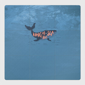 Магнитный плакат 3Х3 с принтом Король моря в Санкт-Петербурге, Полимерный материал с магнитным слоем | 9 деталей размером 9*9 см | Тематика изображения на принте: king | sea | whale | звезда | звезды | кит | киты | король | луна | моря | на синем | ночь