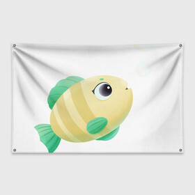 Флаг-баннер с принтом Золотая рыбка в Санкт-Петербурге, 100% полиэстер | размер 67 х 109 см, плотность ткани — 95 г/м2; по краям флага есть четыре люверса для крепления | золотая рыбка | морские животные | морские обитатели | морские рыбы | рыба | рыбка