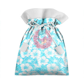 Подарочный 3D мешок с принтом Русалочка и цветы в Санкт-Петербурге, 100% полиэстер | Размер: 29*39 см | flowers | mermaid | морская | русалка | русалочка | ундина | цветы