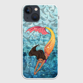 Чехол для iPhone 13 mini с принтом Русалка | Подводный мир (Z) в Санкт-Петербурге,  |  | mermaid | naiad | nymph | rusalka | ведява | водяница | восточнославянская мифология | дух | лесовица | мифология | морская дева | нимфа | подводный мир | русал | русалии | русалка | русалочка | ундина | фараонка