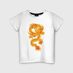 Детская футболка хлопок с принтом Дракон и машина в Санкт-Петербурге, 100% хлопок | круглый вырез горловины, полуприлегающий силуэт, длина до линии бедер | Тематика изображения на принте: дракон | дракончик | китайский дракон