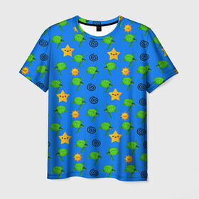 Мужская футболка 3D с принтом Черепашки в Санкт-Петербурге, 100% полиэфир | прямой крой, круглый вырез горловины, длина до линии бедер | звёздочки | море | морская черепаха | морские жители | подводный мир | популярные иллюстрации | черепаха | черепашки | черепашки на синем
