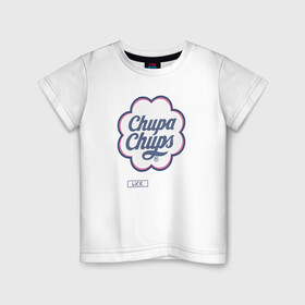 Детская футболка хлопок с принтом Chupa Chups в Санкт-Петербурге, 100% хлопок | круглый вырез горловины, полуприлегающий силуэт, длина до линии бедер | chupa chups | lick | леденец | чупа чупс | чупик | чупс | чупсик