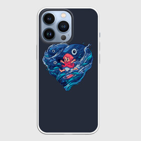 Чехол для iPhone 13 Pro с принтом Ocean heart. Totoro в Санкт-Петербурге,  |  | catbus | fish | heart | kanta | kusakabe | mei | ocean | ogaki | satsuki | surf | susuvatari | tatsuo | totoro | water | waves | yasuko | вода | волны | канта | котобус | кусакабэ | море | мэй | огаки | океан | прибой | рыба | сацуки | сердце | сусуватари