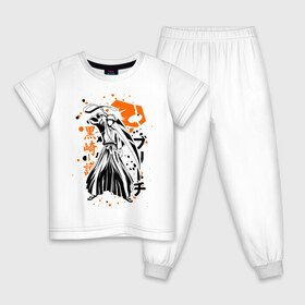 Детская пижама хлопок с принтом Ичиго Куросаки, Bleach в Санкт-Петербурге, 100% хлопок |  брюки и футболка прямого кроя, без карманов, на брюках мягкая резинка на поясе и по низу штанин
 | Тематика изображения на принте: bleach | hollow | ichigo | аниме | блич | ичиго куросаки | манга | маска | пустой