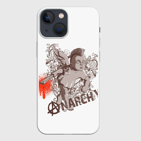 Чехол для iPhone 13 mini с принтом АНГЕЛ АНАРХИИ в Санкт-Петербурге,  |  | anarchy | angel | art | blood | punk | анархия | ангел | ирокез | кровь | крылья | культура | мальчик | панк | символ | узор